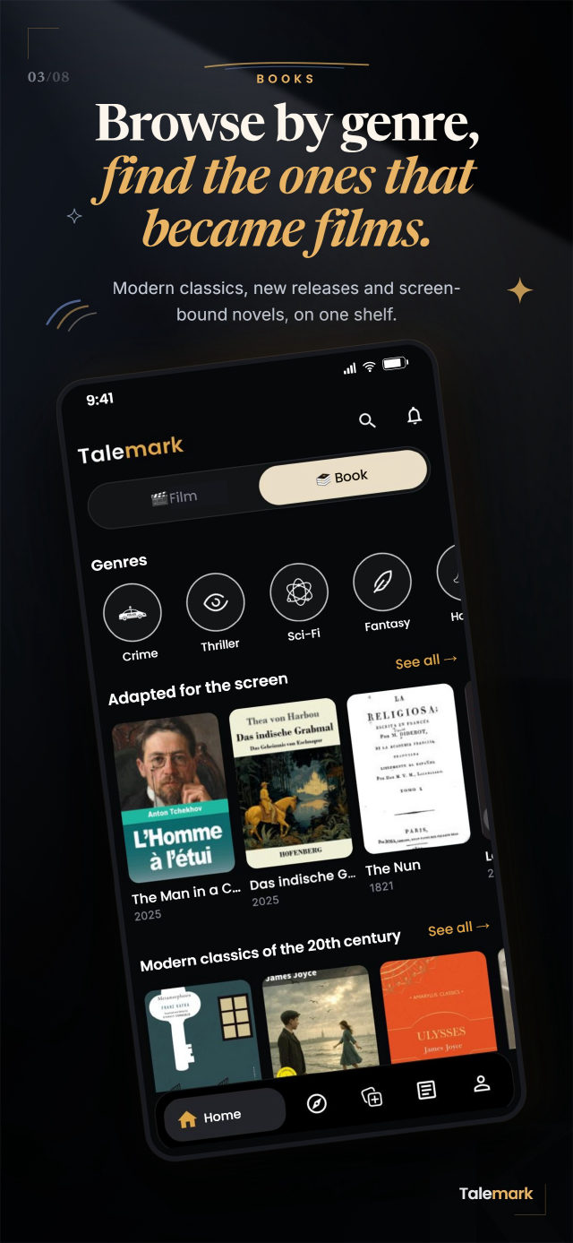 Books: browse by genre and find what became a film