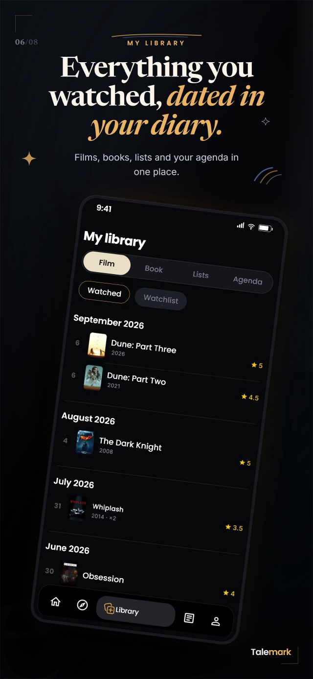 My library: everything you watched, dated, in your diary