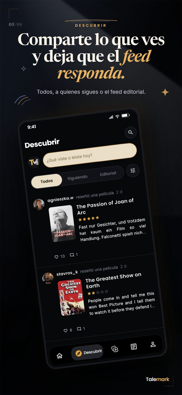 Descubrir: comparte lo que viste y recibe respuesta en el feed