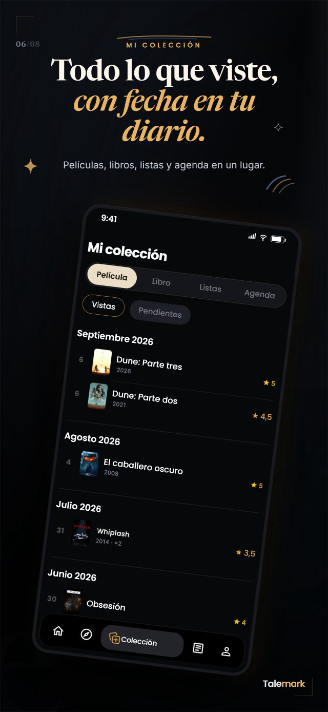 Mi colección: todo lo que viste, con fecha, en tu diario